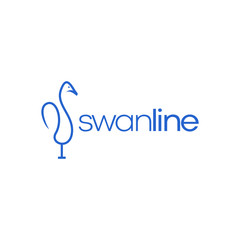Fototapeta premium swan in Illustration of the line logo