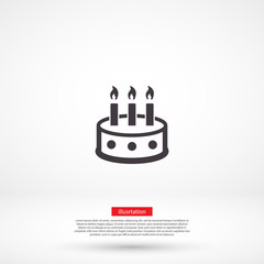 Cake vector icon , lorem ipsum Flat design