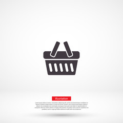 Basket vector icon , lorem ipsum Flat design