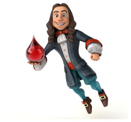 Obraz premium 3D Illustration of a cartoon man in historical baroque costume