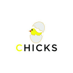 Chick and egg logo vector illustration