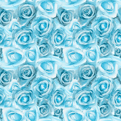 Watercolor seamless pattern of roses. Botanical wedding illustration.