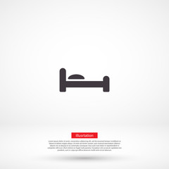 Bed vector icon , lorem ipsum Flat design