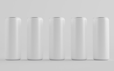 250ml / 8.4 oz. Aluminium Can Mockup - Multiple Cans. Blank Label.  3D Illustration