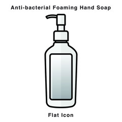 Anti-bacterial Foaming Hand Soap. Hand sanitizer. Alcohol-based hand rub. Rubbing alcohol. soap dispenser. Protection from germs such as coronavirus (Covid-19) icon design
