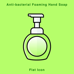 Anti-bacterial Foaming Hand Soap. Hand sanitizer. Alcohol-based hand rub. Rubbing alcohol. soap dispenser. Protection from germs such as coronavirus (Covid-19) icon design