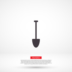 Shovel vector icon , lorem ipsum Flat design