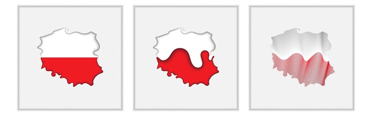 Fototapeta premium Poland coloring the map and concept flag. Vector