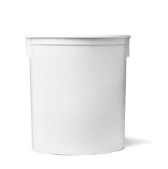 white plastic container bin on white background