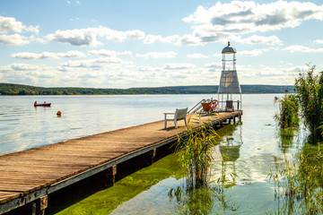 Steg am Schwielowsee, Brandenburg, Deutschland 