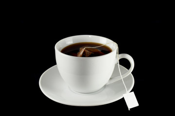 Dip Coffee in white cup with dark background