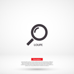 Magnifier with a man vector icon , lorem ipsum Flat design