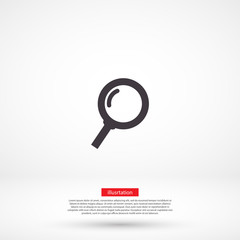Magnifier with a man vector icon , lorem ipsum Flat design