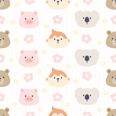 Cute animal seamless pattern background