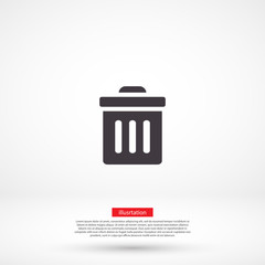 Trash vector icon , lorem ipsum Flat design