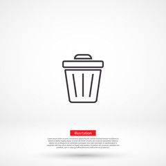 Trash vector icon , lorem ipsum Flat design