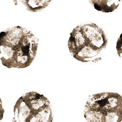  Seamless abstract texture using watercolors. Brown spots on white background. Concept: wallpaper, textiles, printed products.