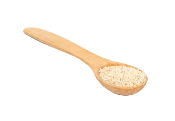 Sesame seeds in spoon