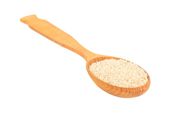 Sesame seeds in spoon