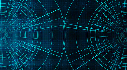 Digital Gears wheel and Cock on Technology Background,vector