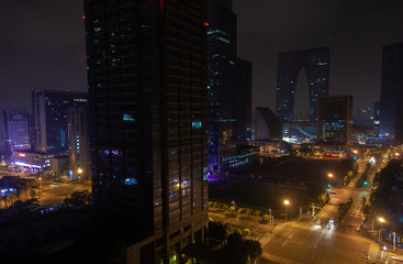 Night Suzhou city in Jiangsu Province East China 