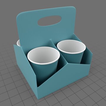 Plastic coffee cups with holder