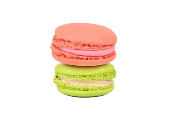 Raspberry and pistachio macaroons