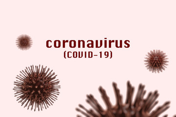 Coronavirus Covid-19 3D render and text on white background. The 2019–20 coronavirus outbreak ongoing outbreak of coronavirus disease 2019 (COVID-19) that has spread to multiple regions of the world