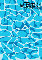 Azure Shining Water Surface Seamless Pattern. Abstract Blue Waves Background.