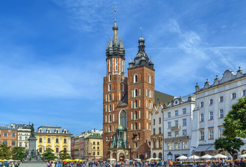 Naklejka na ściany i meble St. Mary's Basilica, Krakow, Poland