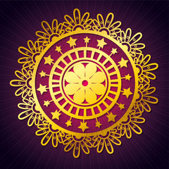 golden mandala flower meditation ornament vector illustration design