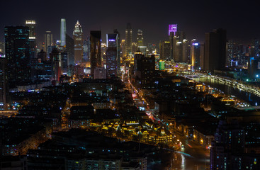 Fototapeta na wymiar Tianjin city center night Heping District in China 