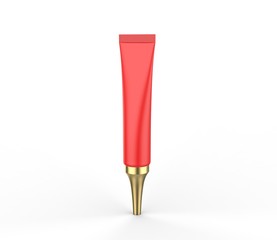 Blank cosmetic tube for for branding and design. 3d render illustration.
