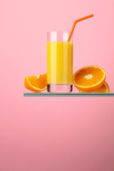 Glass of fresh orange juice.