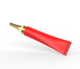 Blank cosmetic tube for for branding and design. 3d render illustration.