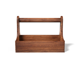 Blank Best Wood Table Caddy  For Branding And Mock up. 3d render illustration.