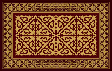 Kazakh carpet ornaments. Traditional patterns of Kazakhs. Background, texture, design life of nomads. Ancient Turkic ornaments. Art, customs and traditions of Kazakhstan. Decorative art of nomads
