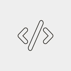 code programming line icon vector illustration programming language