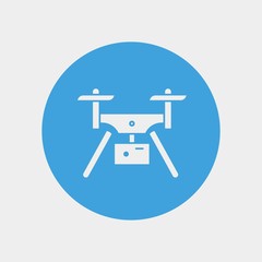 drone icon in blue circle for aerial camera view and video