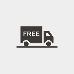 free truck delivery vector icon for online buying and shipping