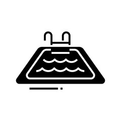 Obraz premium Swimming pool black icon, concept illustration, vector flat symbol, glyph sign.