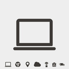 laptop computer modern vector icon with free bonus vector icons