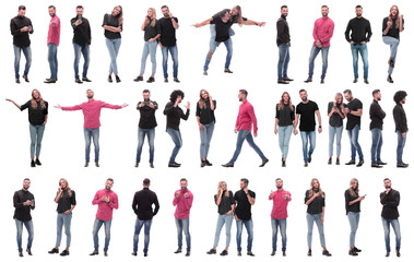 Fototapeta premium collage of photos of many diverse young people.