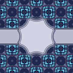 Vintage vector abstract flower frame with text place