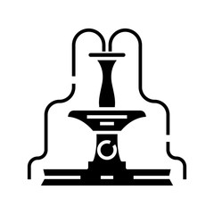 Rich fountain black icon, concept illustration, vector flat symbol, glyph sign.