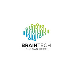 Illustration of Brain Technology Logo Design. Digital Tech Tech Logo Design Digital Tech Tech Logo With a white background