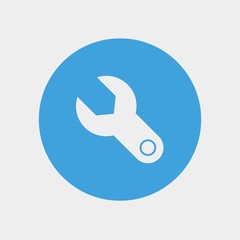 wrench tool icon vector in blue circle industrial plumbing