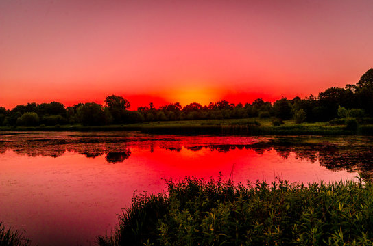 Dortmund Lanstrop am See bei Sonnenaufgang