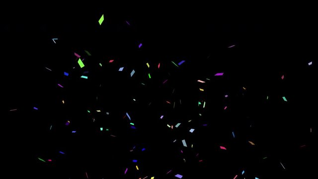 Colorful Isolated Confetti party popper Explosion confetti Blast Realistic On Transparent Background / Green Screen / Alpha Matte Channel Perfect For Compositing Into Your cgi Scene. 4K ProRes 4444 - Powered by Adobe