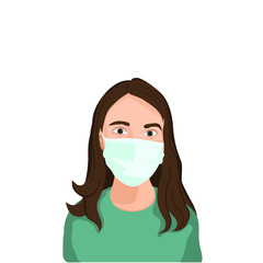 Medical mask. Healthy man, woman, girl in a medical protection mask. Health concept during an influenza epidemic. Vector flat style illustration.Isolated on white background.